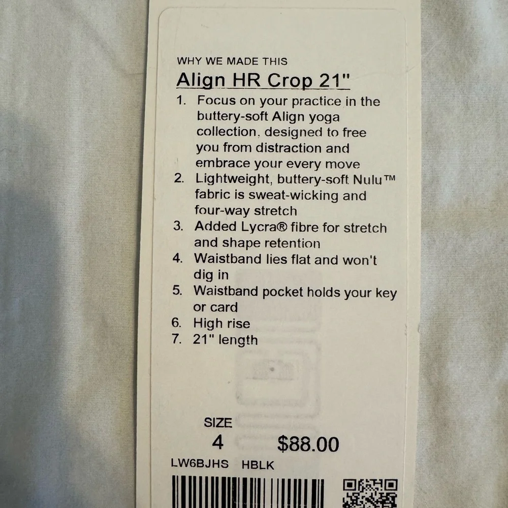 Lululemon Gray Leggings Align HR Crop 21” - Picture 6 of 6